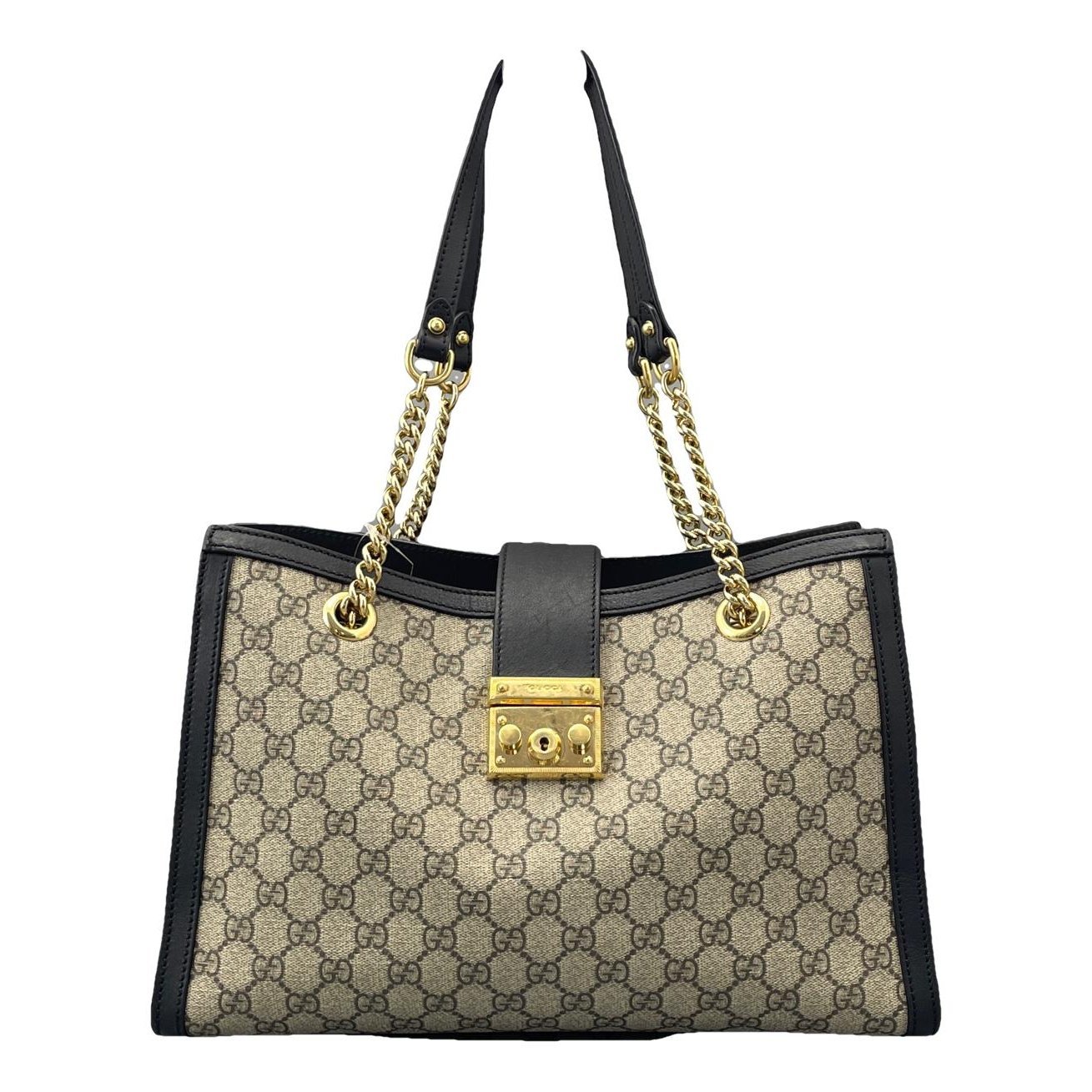 Padlock leather handbag