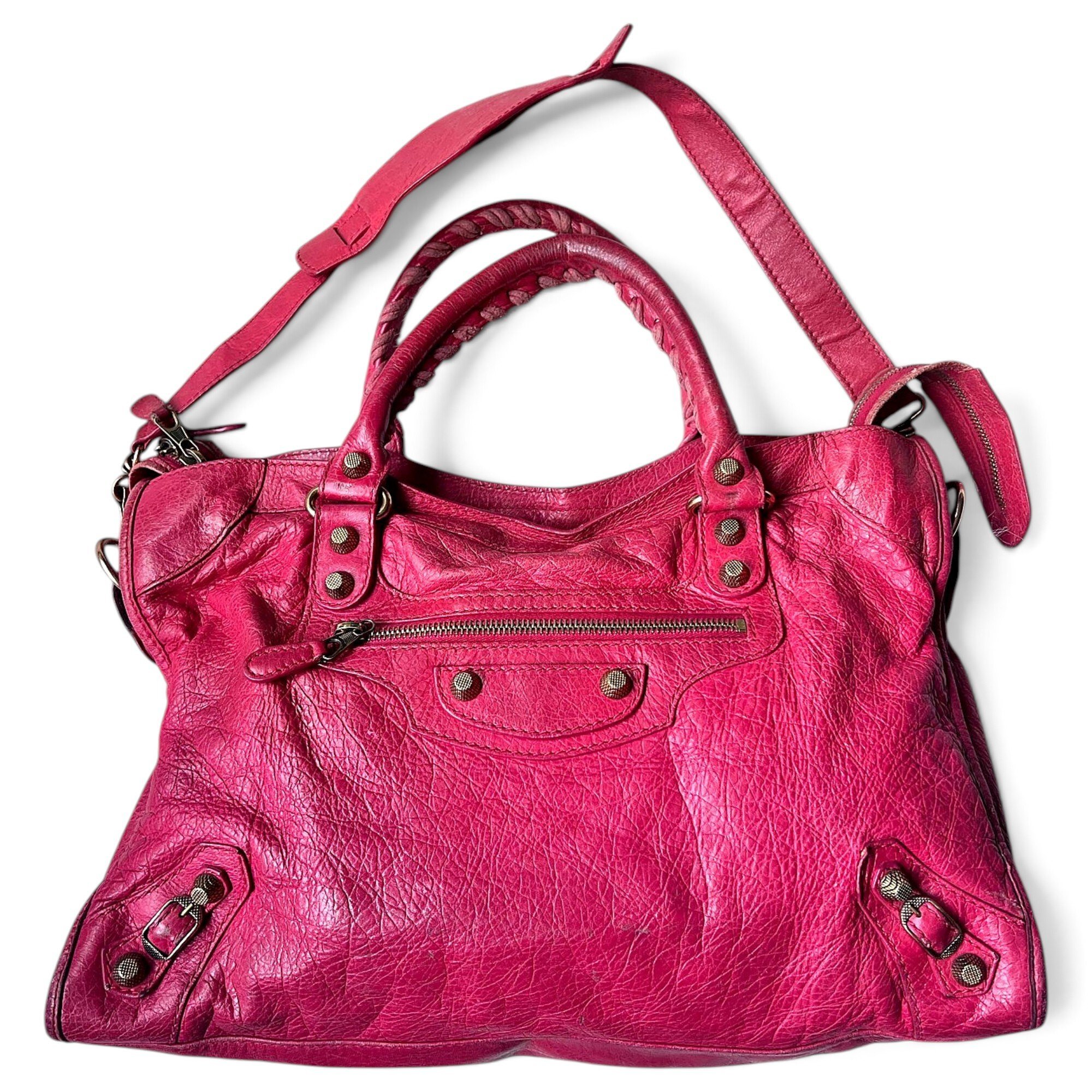 City leather handbag