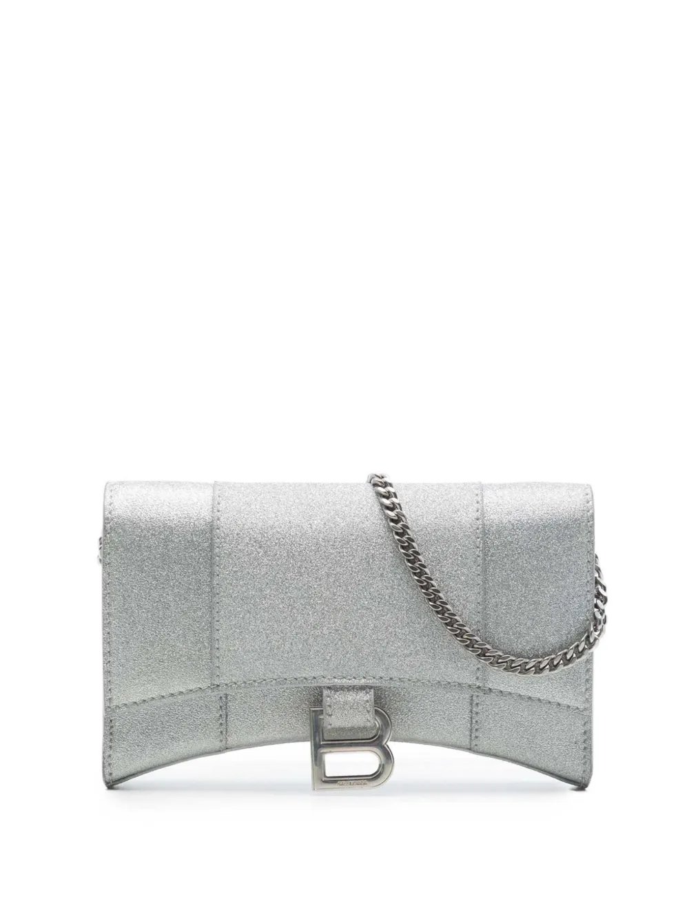 Balenciaga 2022 Glitter Fabric Hourglass Wallet On Chain crossbody bag