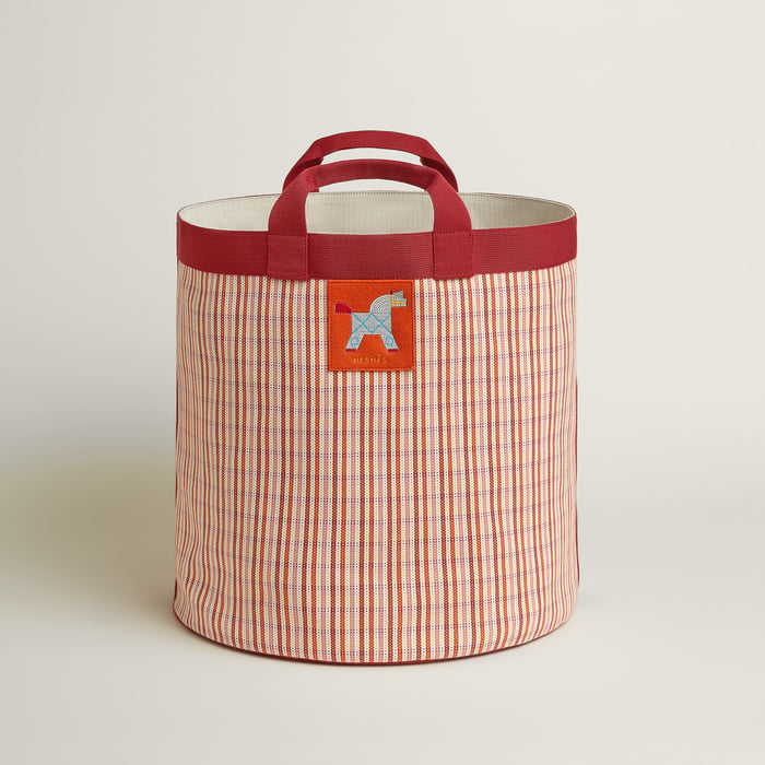 Orange Animaux Nattes Basket, Large Model