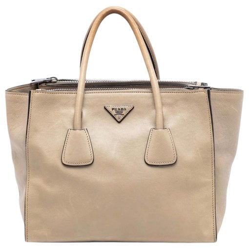 Double leather satchel