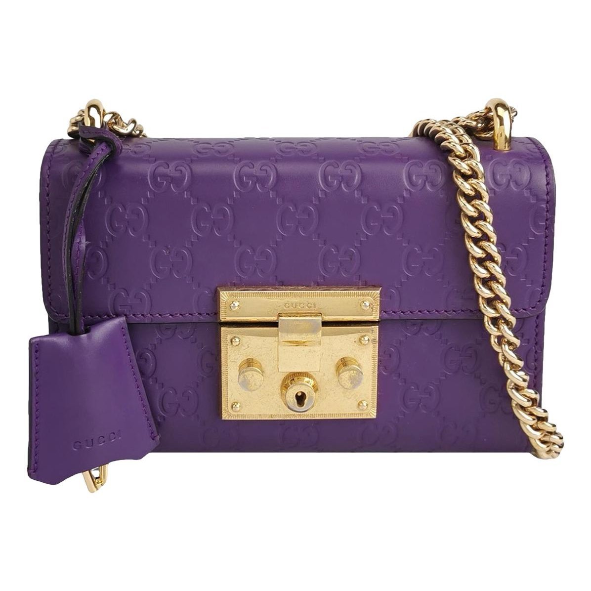 Padlock leather handbag