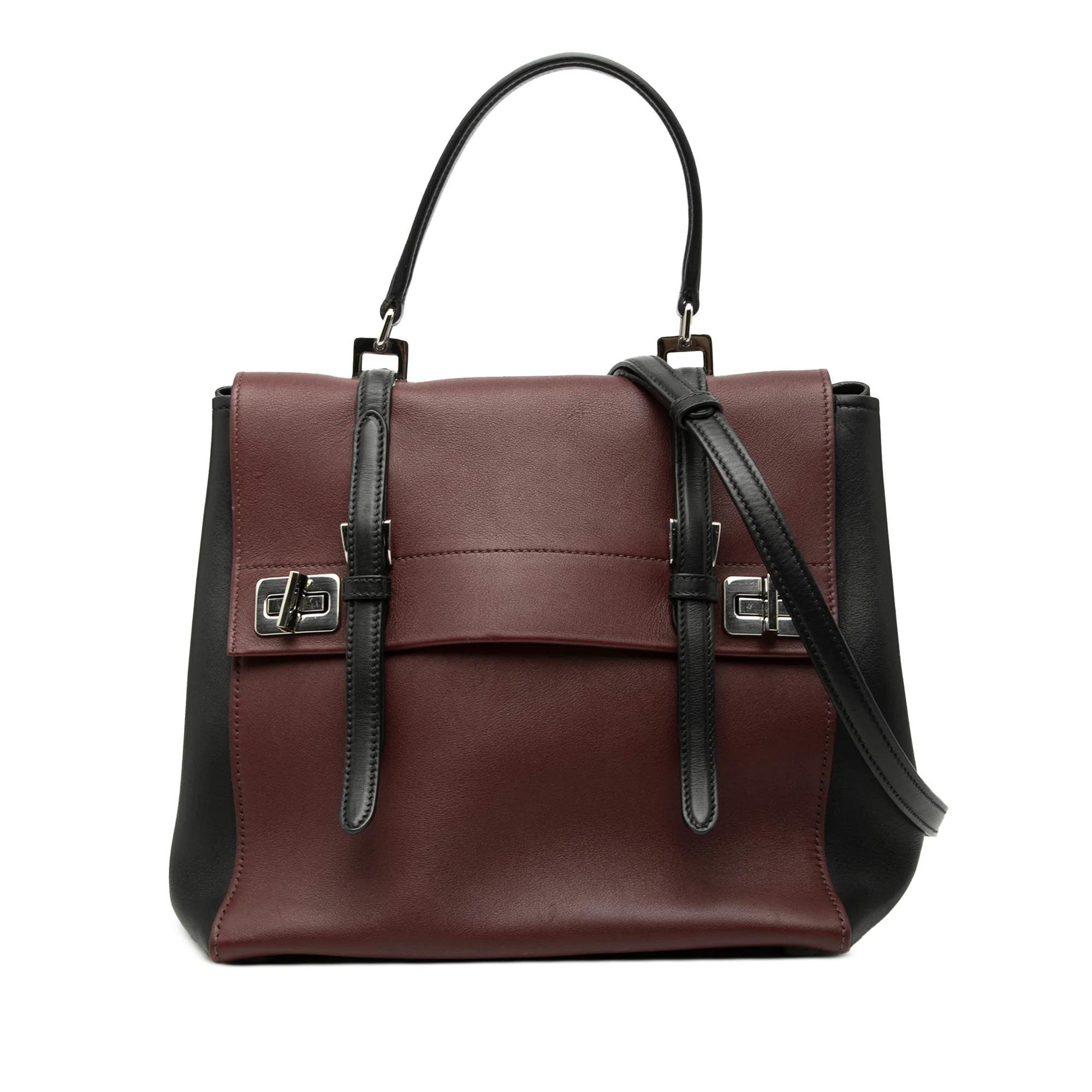 Double leather satchel