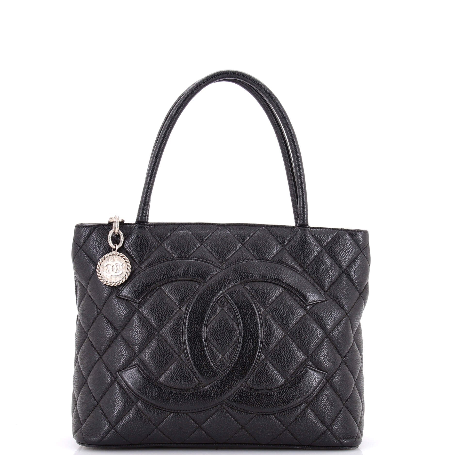 Medallion Tote Quilted Caviar