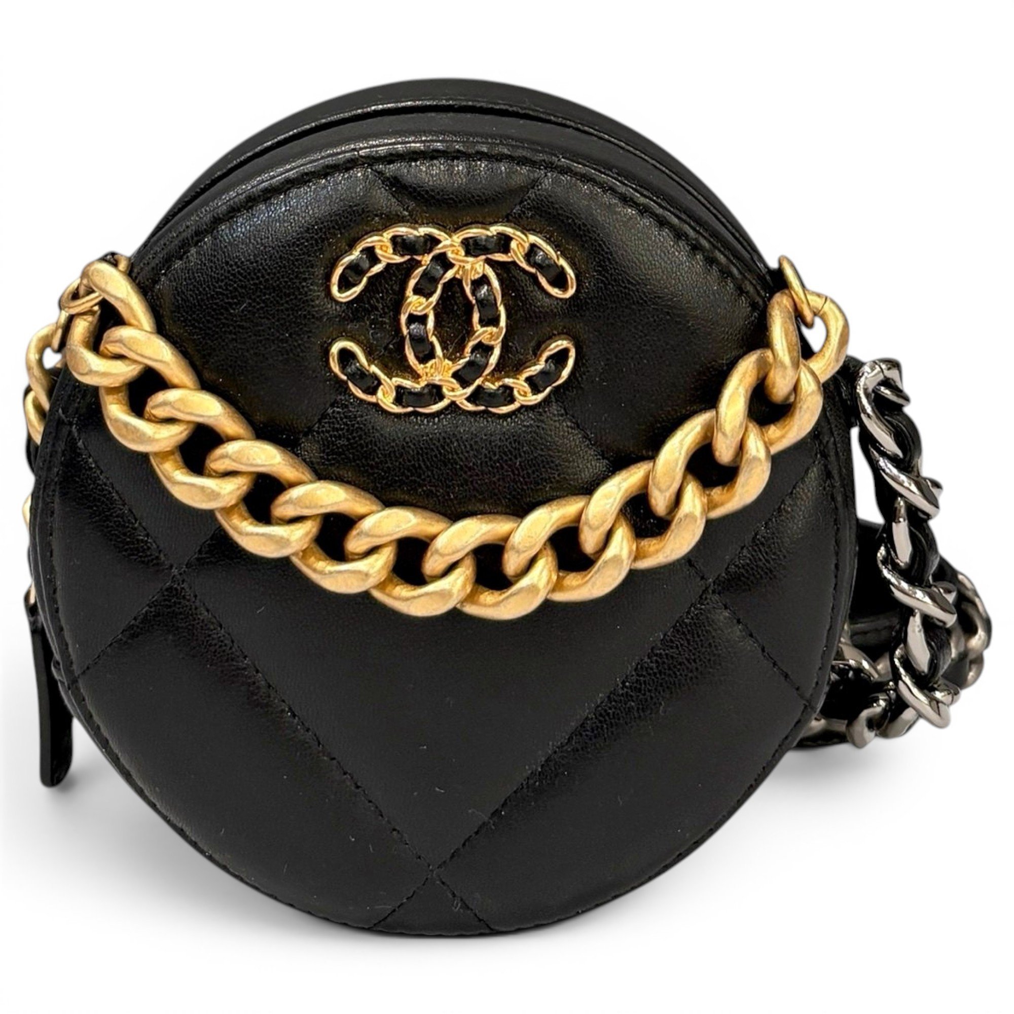 Chanel 19 leather clutch bag