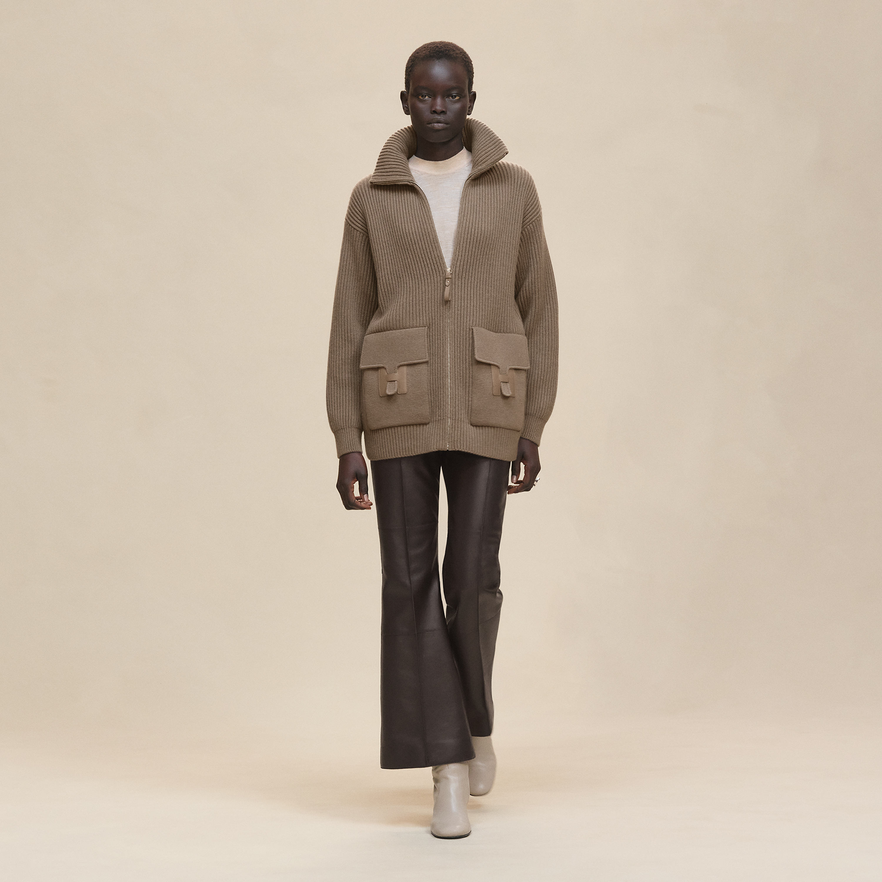 Wool knit jacket