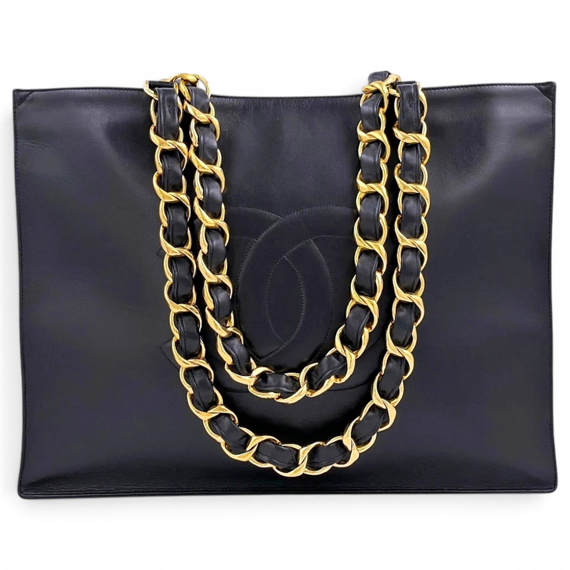Vintage CC Chain leather tote