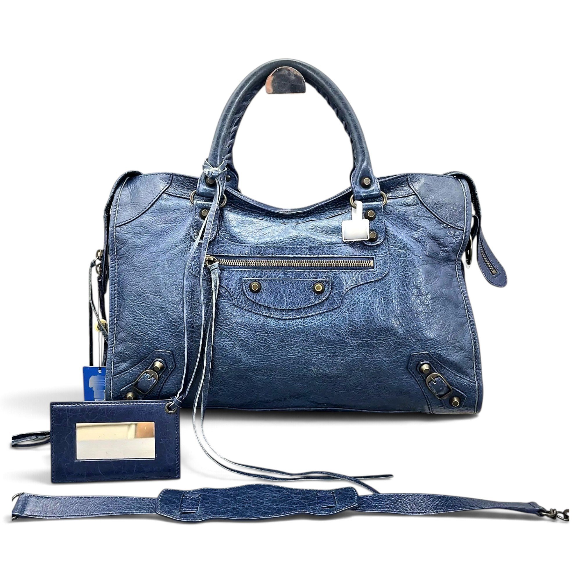 City leather handbag