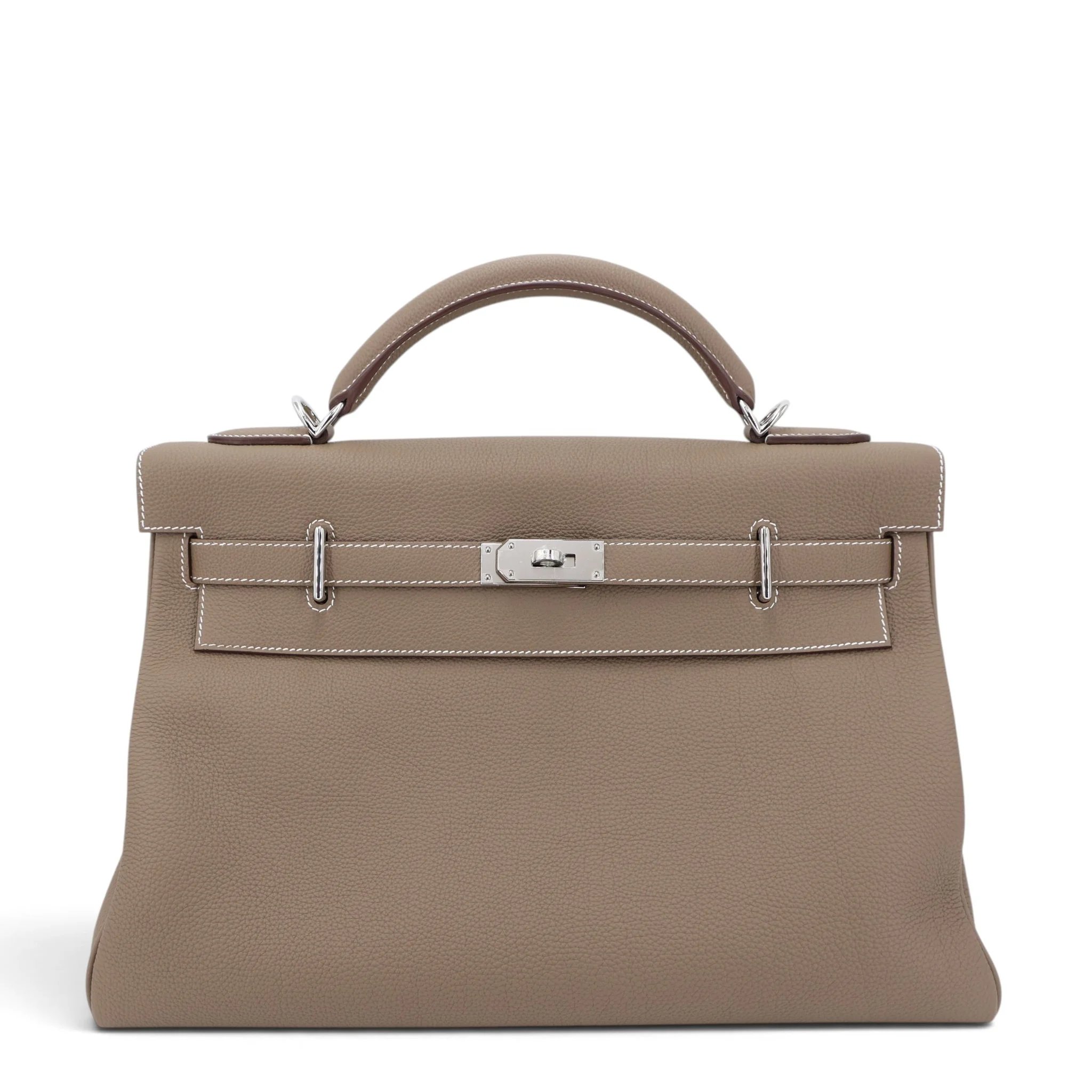 Unused ( Rank NS ) HERMÈS Kelly 42 Maxi Etoupe (18) Togo Palladium hardware W (2024)