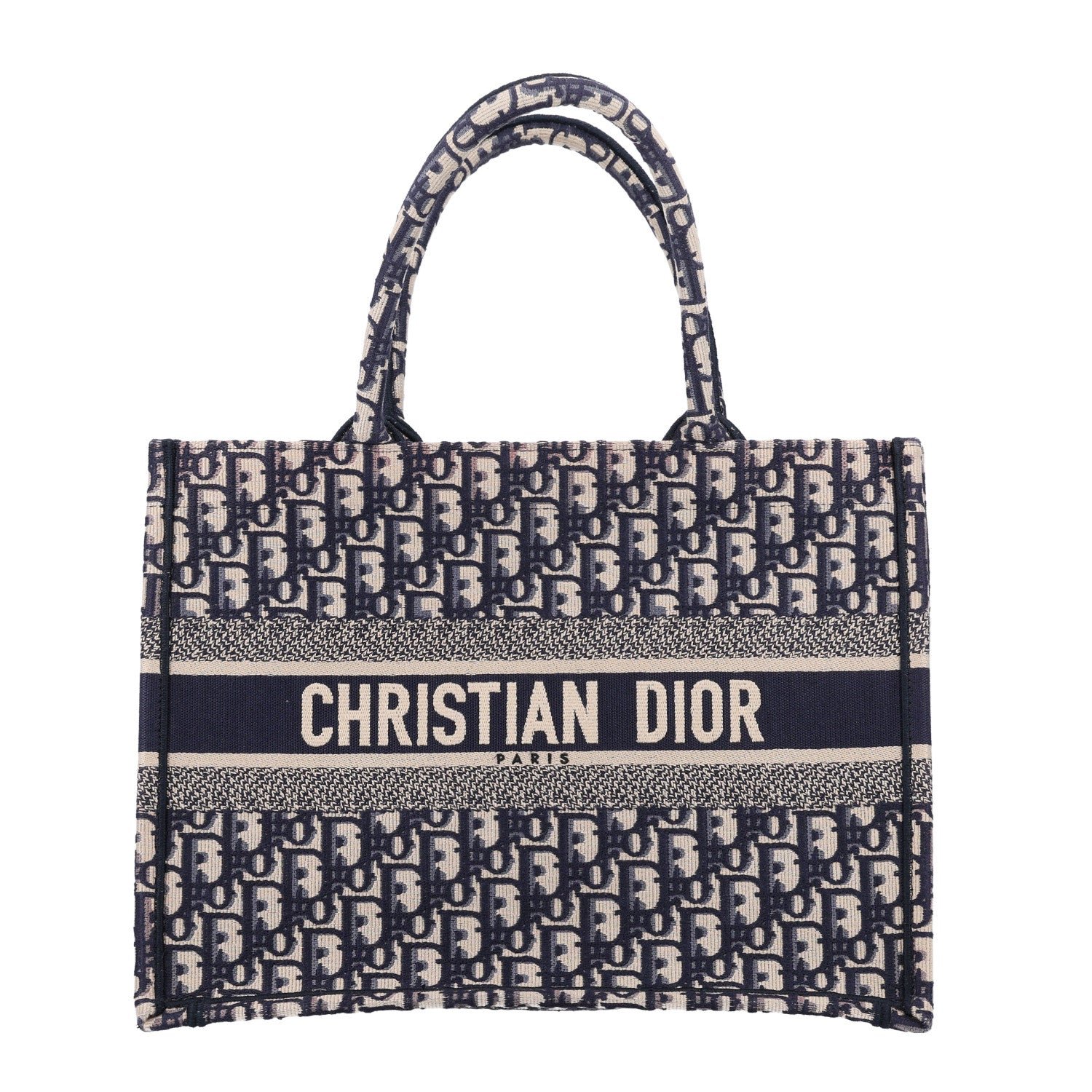 Christian Dior Oblique Medium Book Tote Blue Multicolor