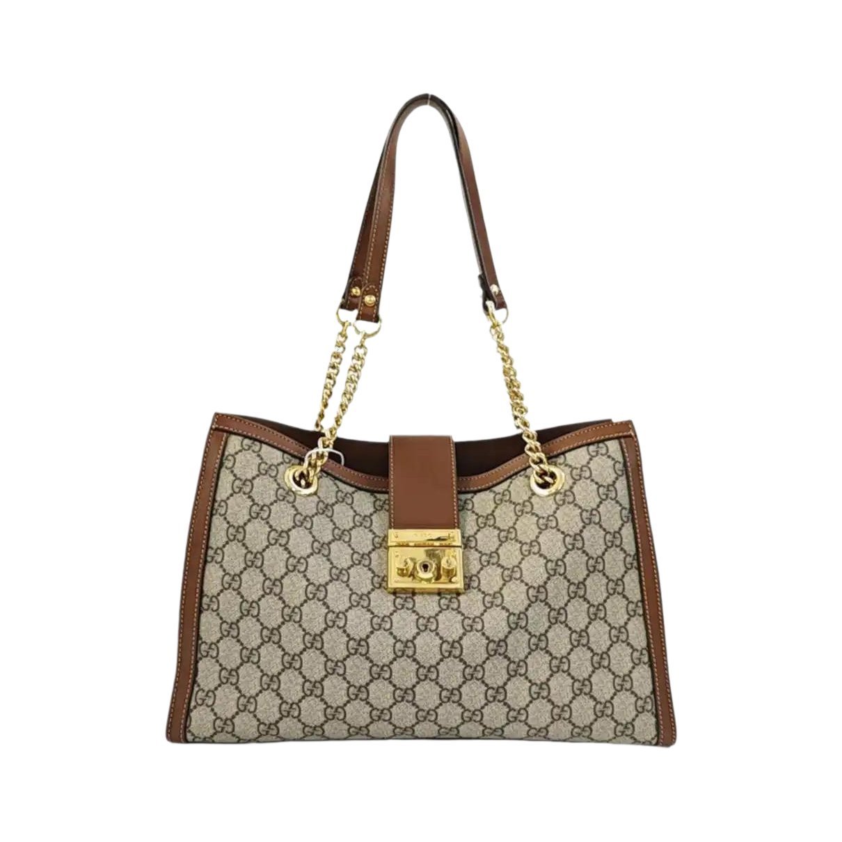 Padlock leather handbag