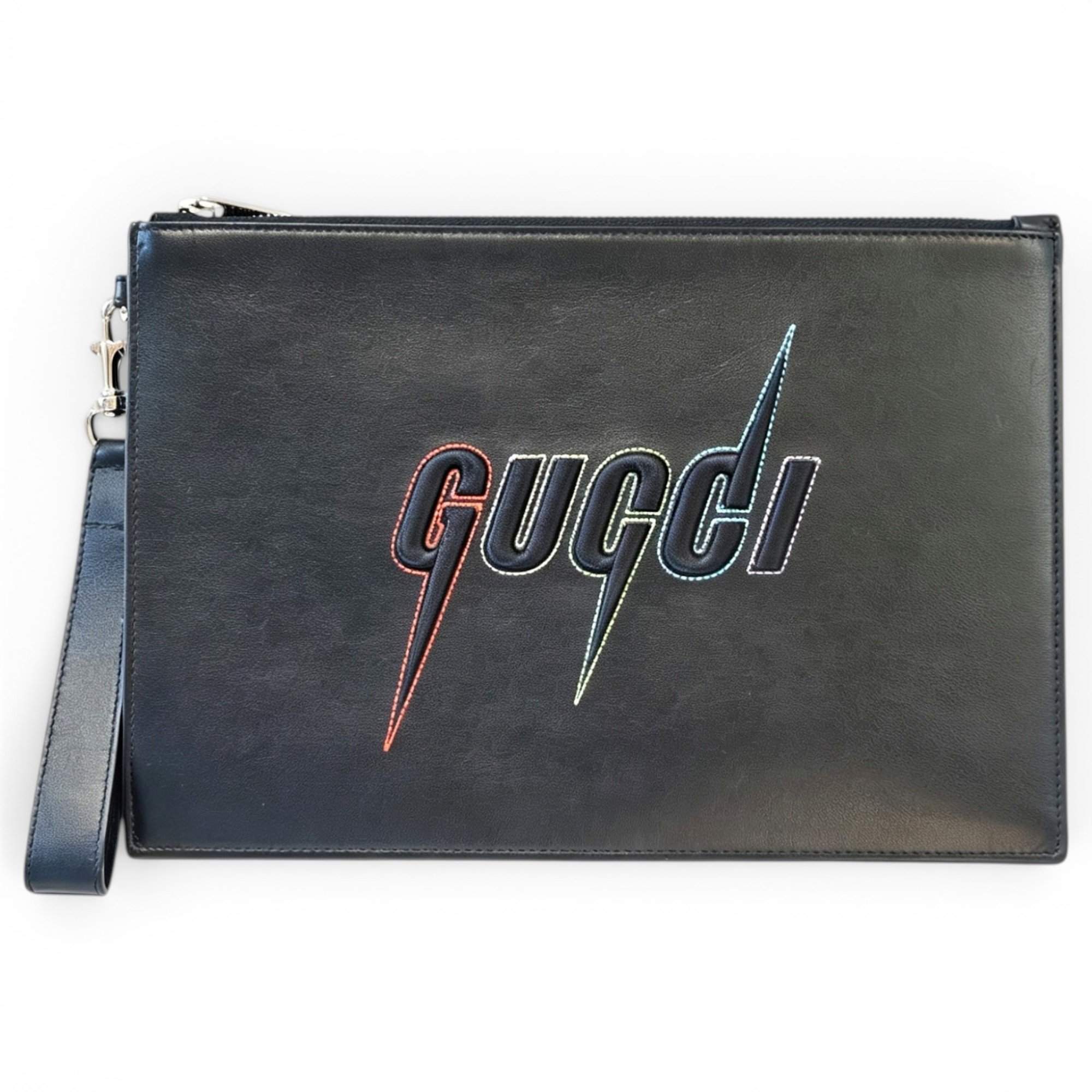 Leather clutch bag