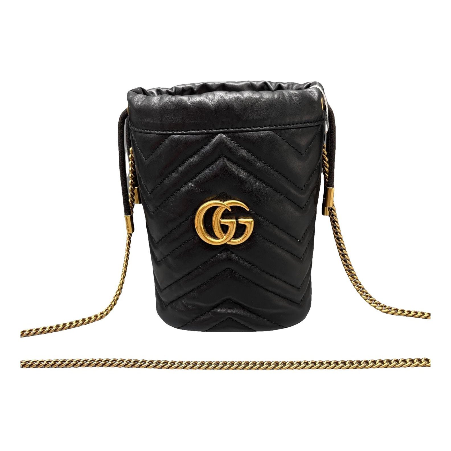 GG Marmont Chain Bucket leather handbag