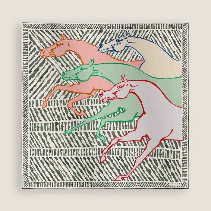 Au Triple Galop Double Face Scarf 90