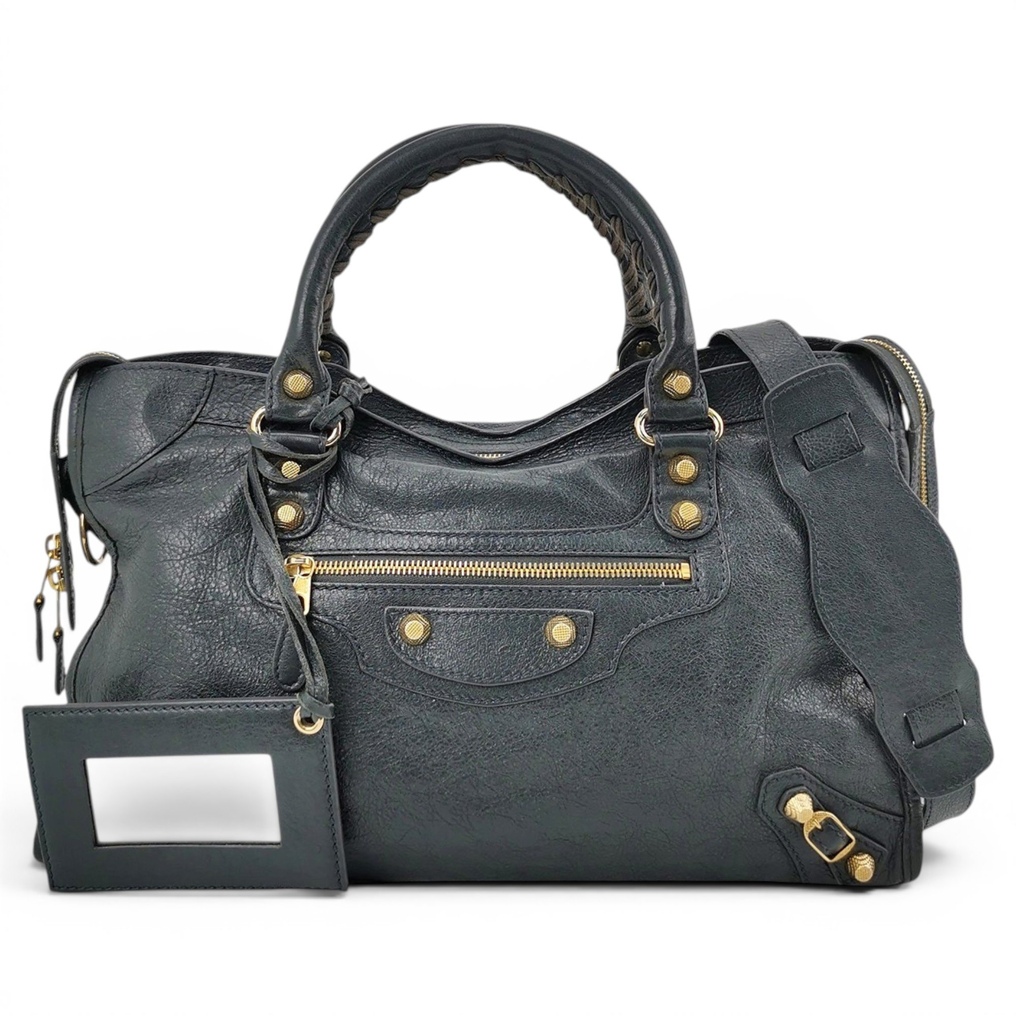 City leather handbag