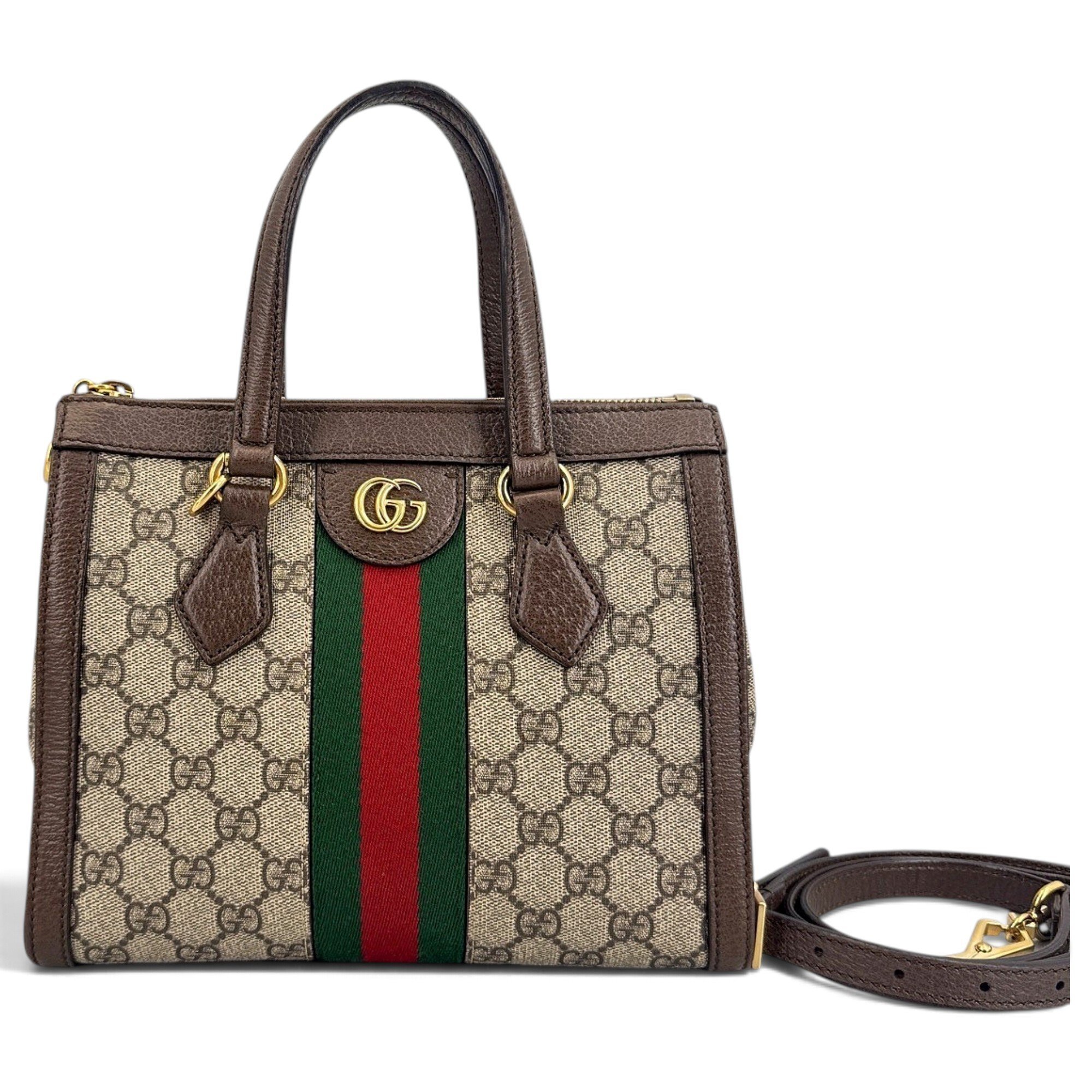Ophidia Top Handle leather handbag