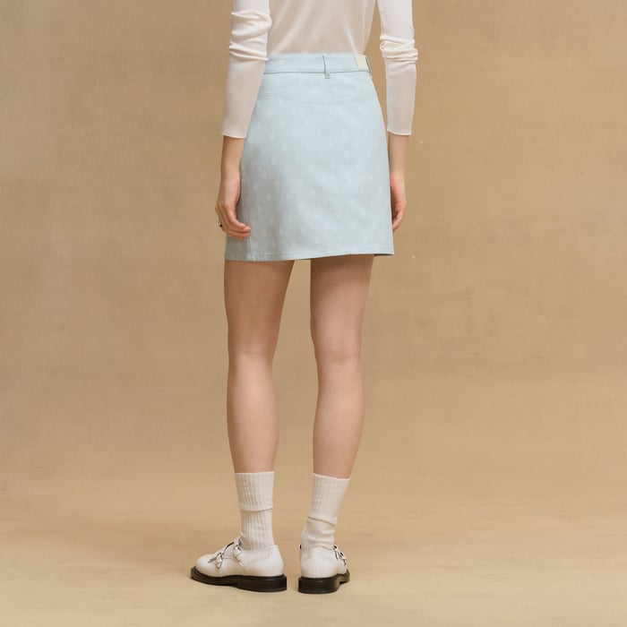 Vert Embrun "Chaine d'Ancre" Denim Miniskirt