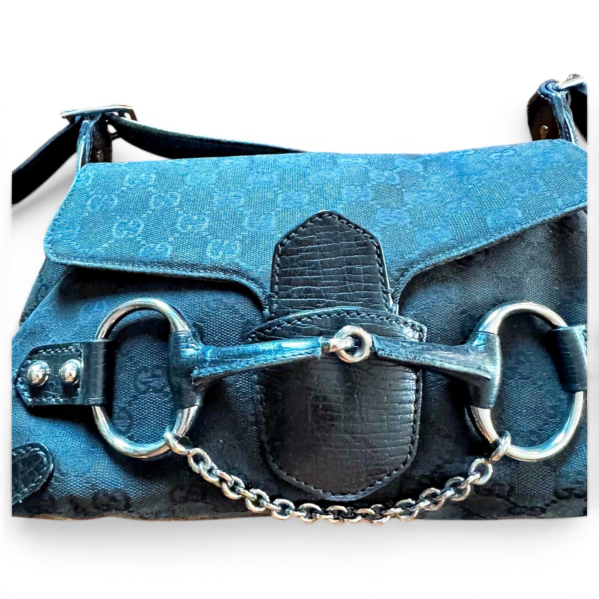 Horsebit Chain cloth handbag