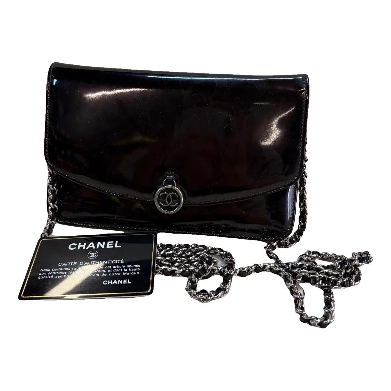 Patent leather clutch bag