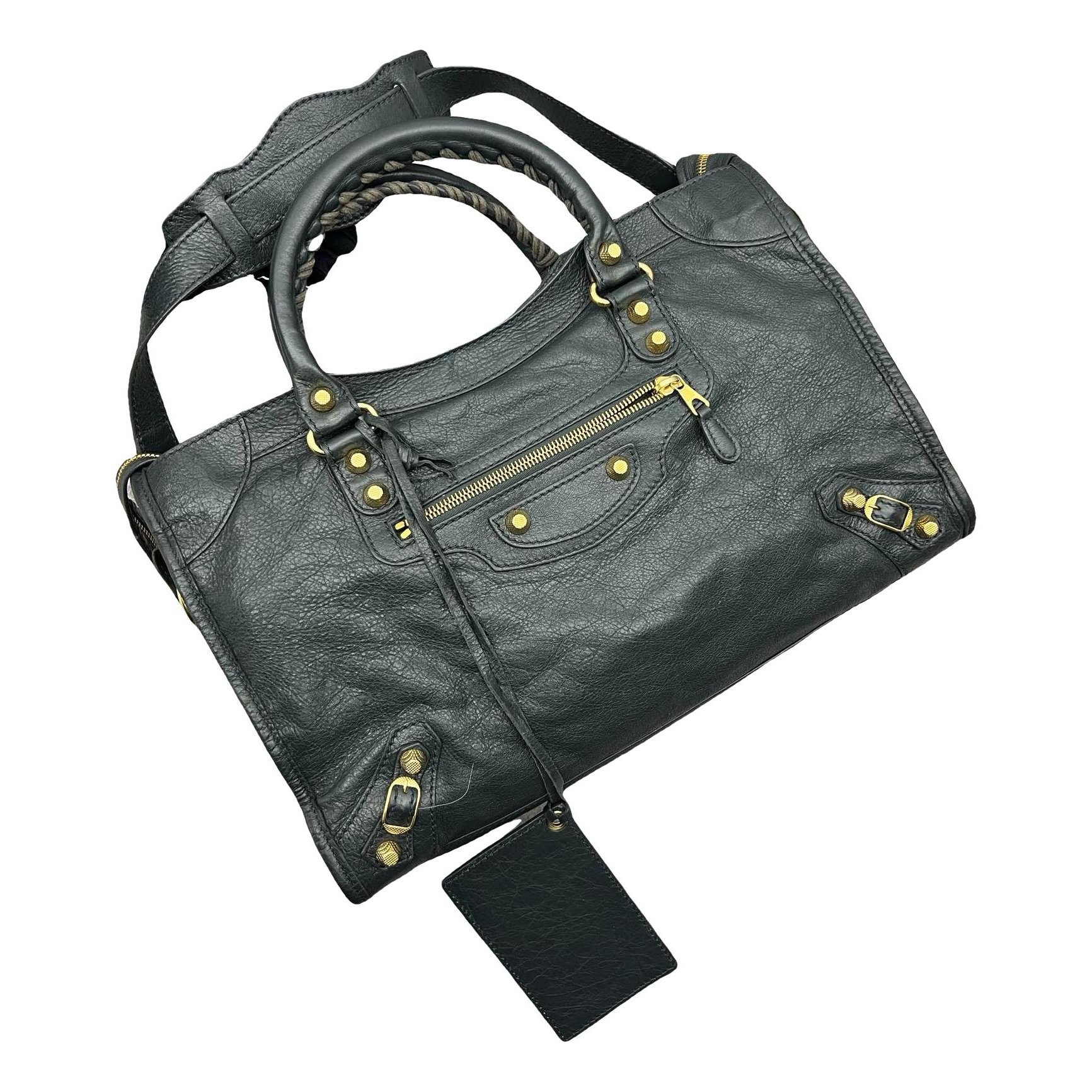 City leather handbag