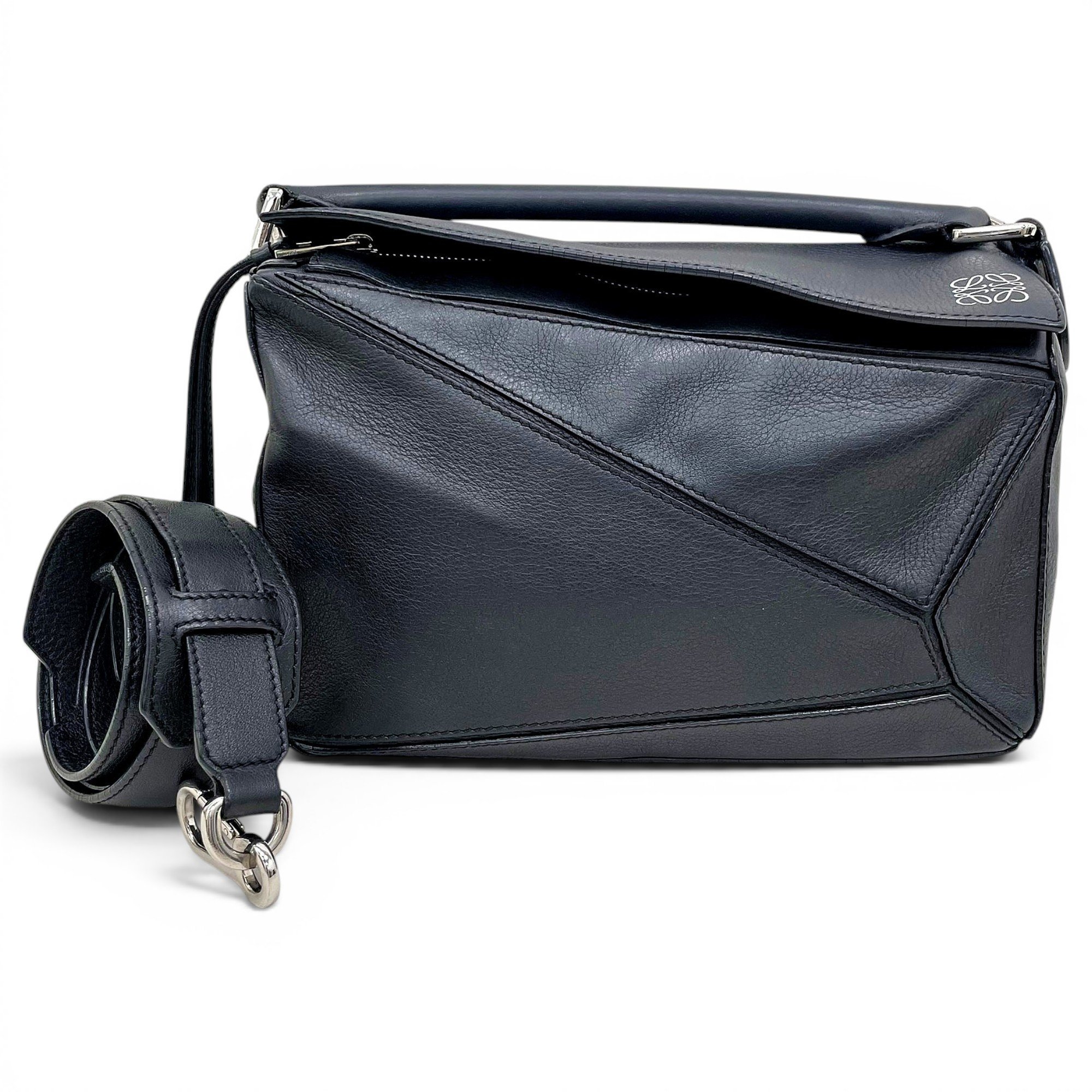 Puzzle leather handbag