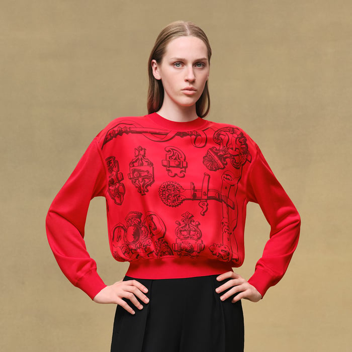 Rouge Amazone "Ferronnerie Remix" Long-sleeve Twillaine Sweater