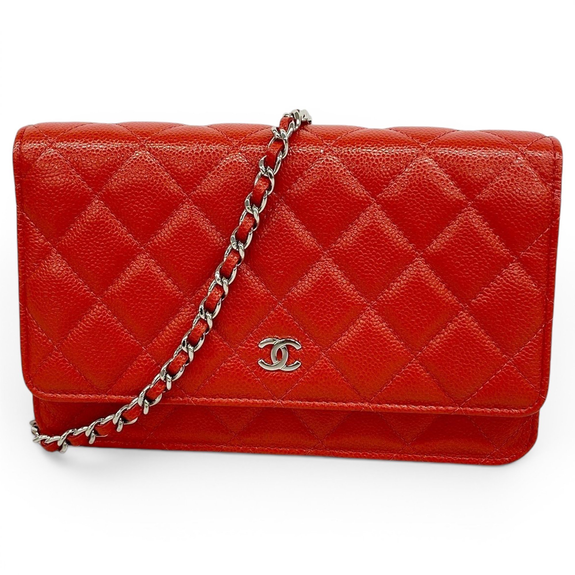 Wallet On Chain leather handbag