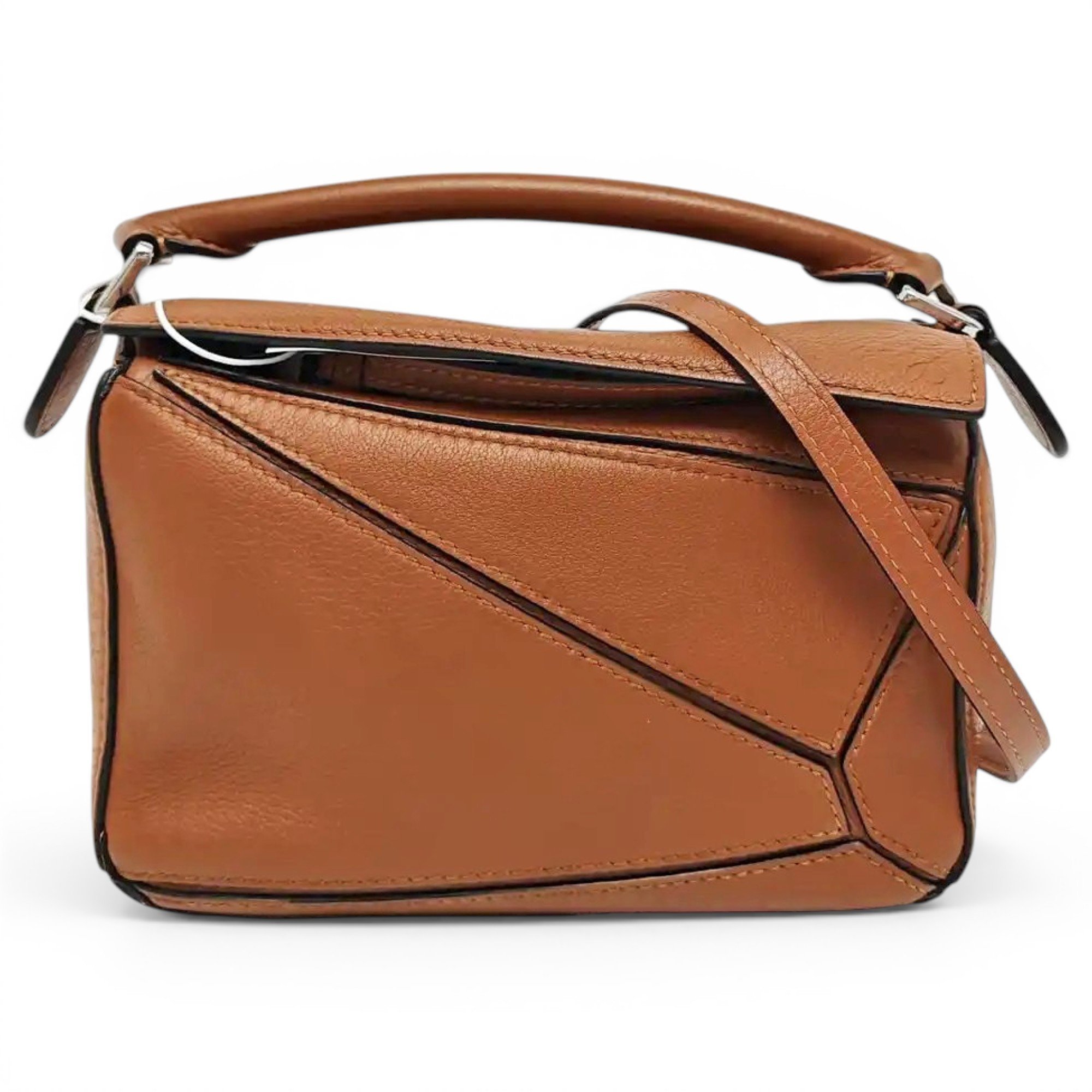 Puzzle leather handbag