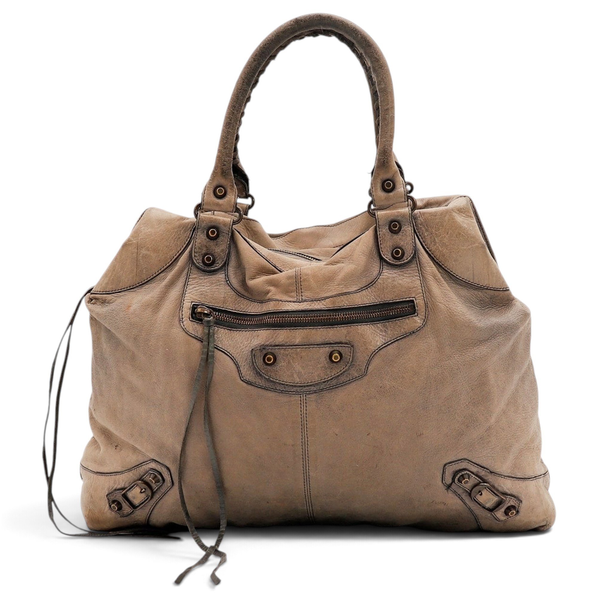 City leather handbag