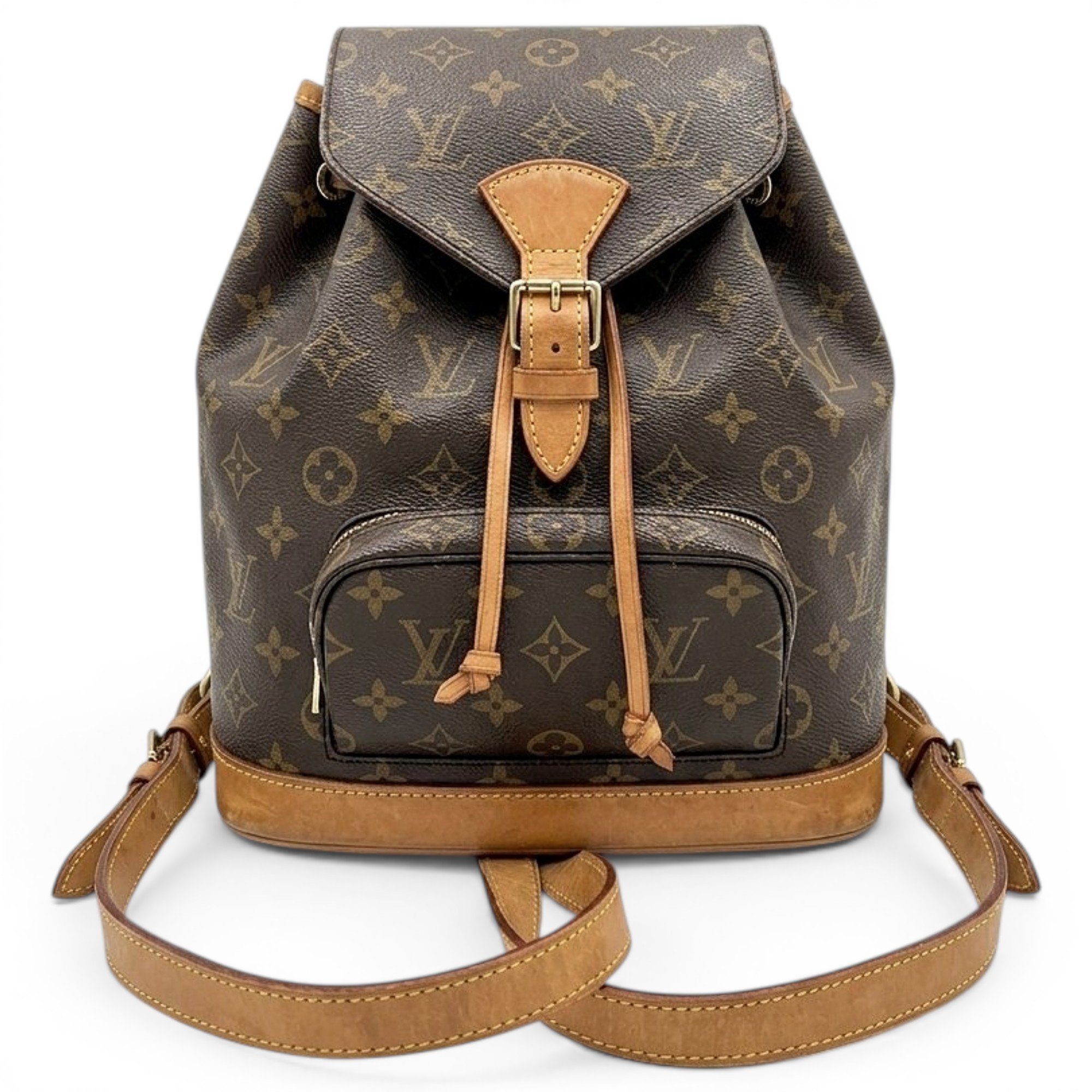 Montsouris Vintage leather backpack