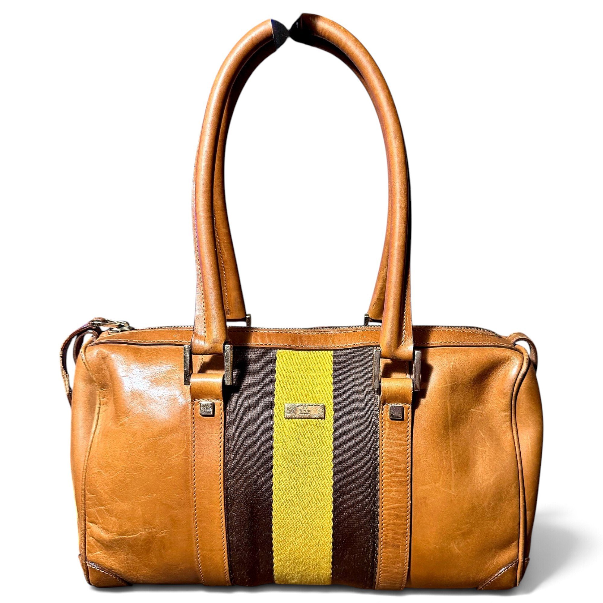 Boston leather bowling bag