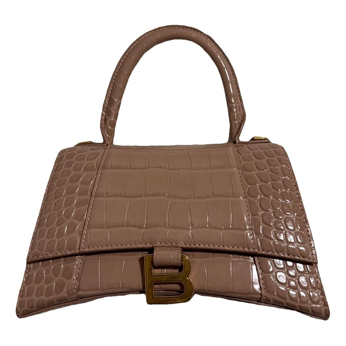 Hourglass leather handbag