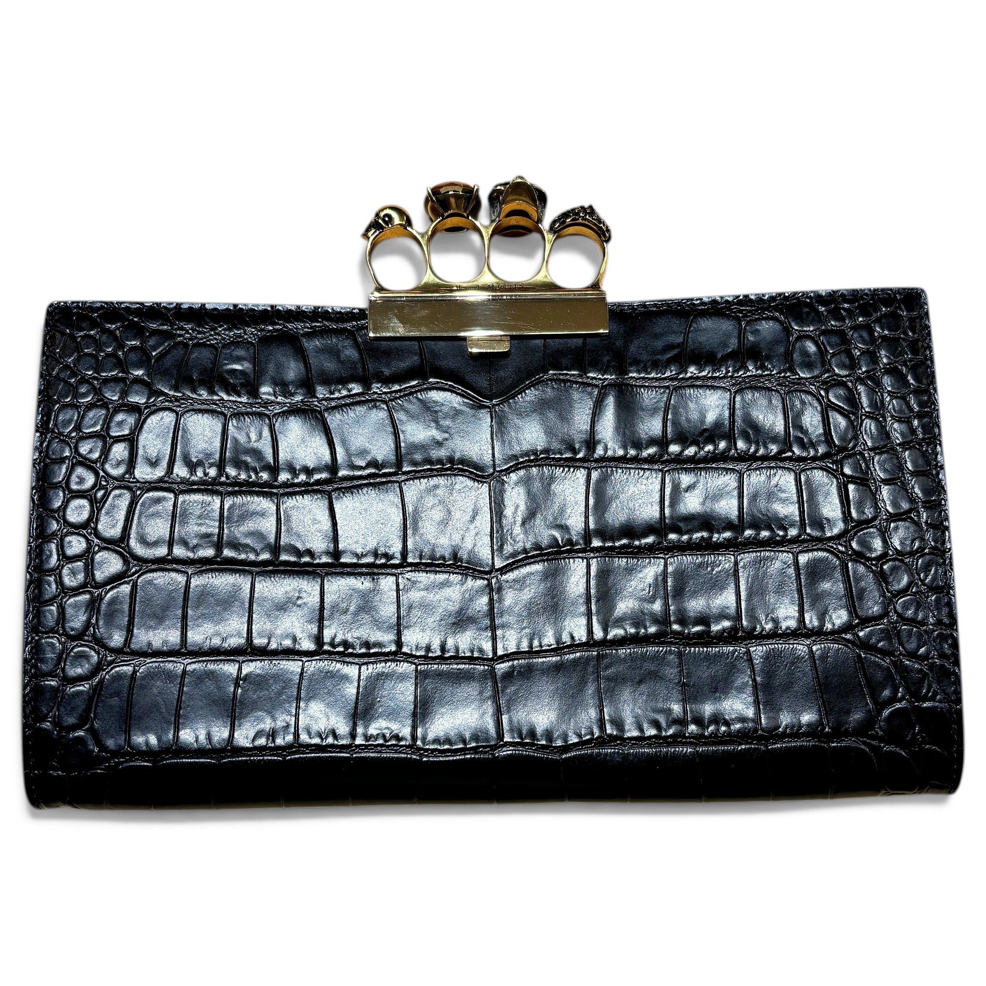 Leather clutch bag