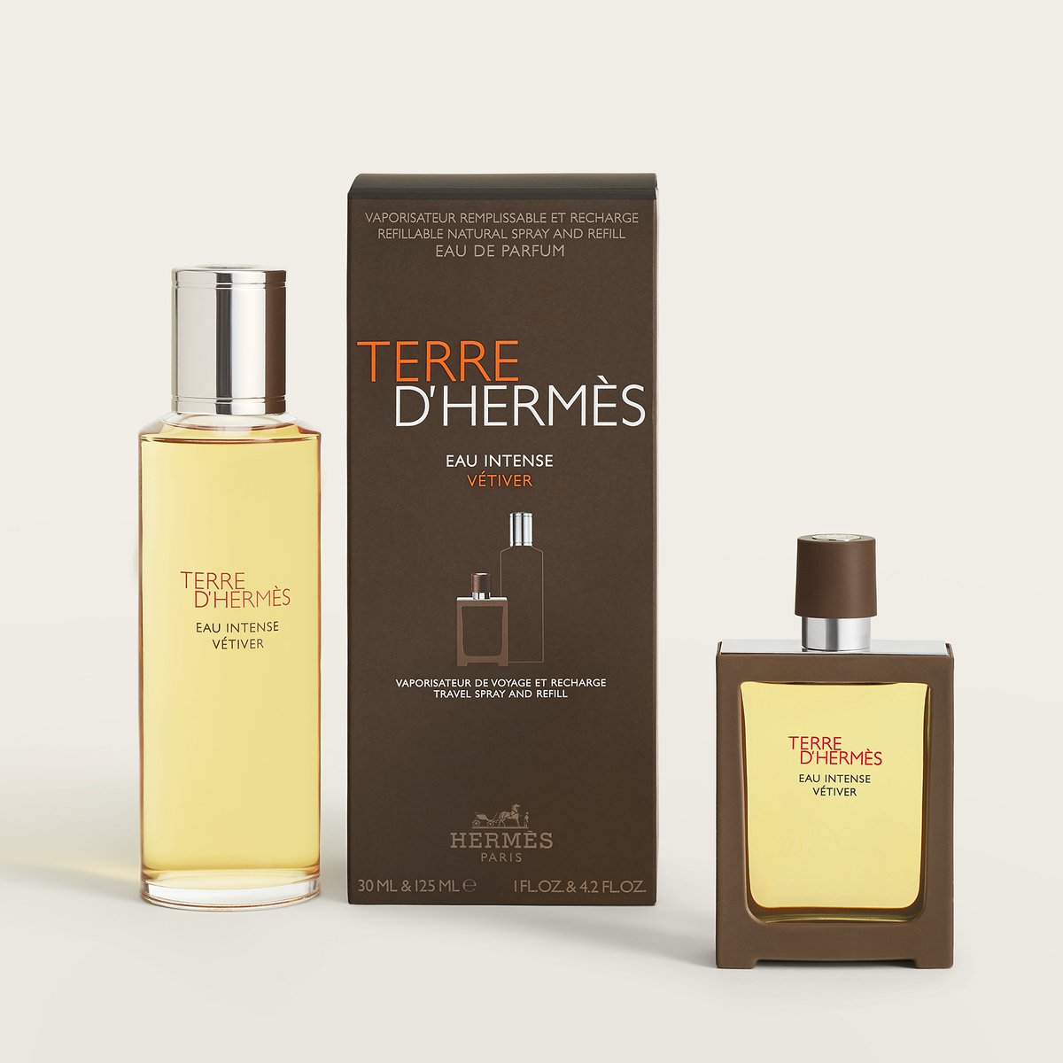 Sans Coloris Terre D'Hermes Eau Intense Vetiver Eau De Parfum Travel Spray and Refill