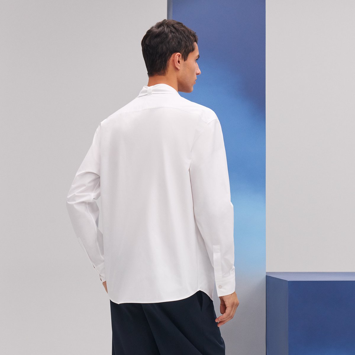 Blanc Boxy Fit Shirt With Marius Collar