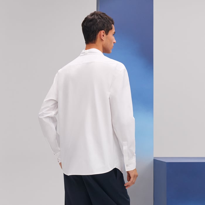 Blanc Boxy Fit Shirt With Marius Collar