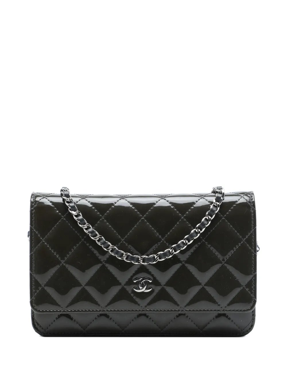 2015-2016 CC Quilted Patent Wallet On Chain crossbody bag