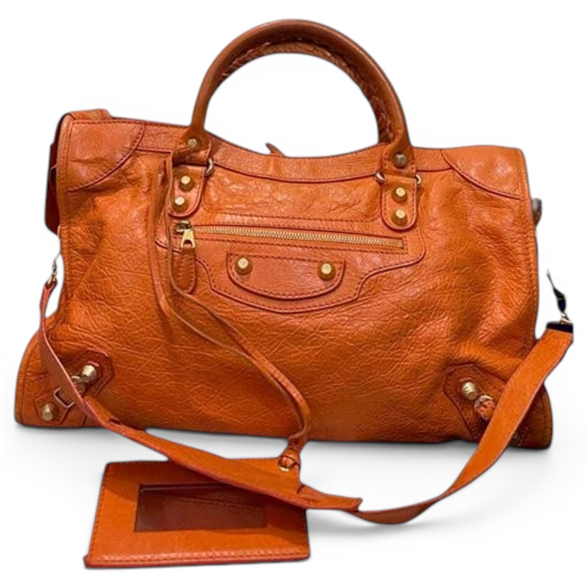 City leather handbag