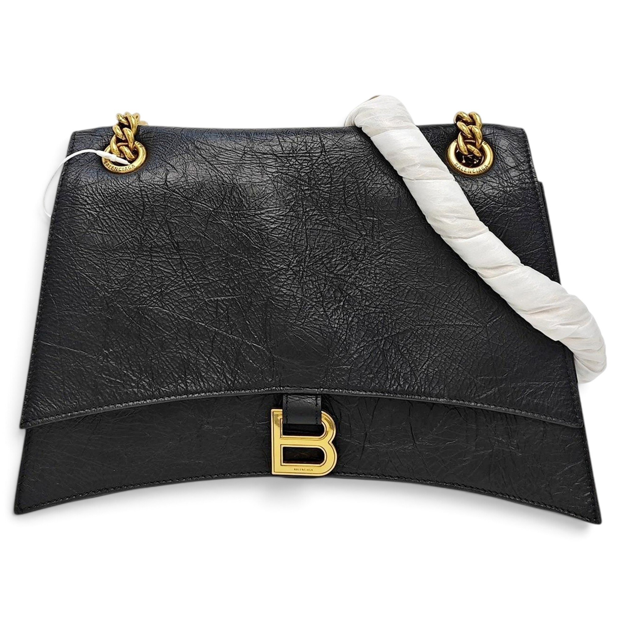 Crush leather handbag