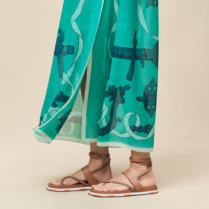 Vert Tourmaline Robe De Plage Mix Matière Imprimé « ferronnerie Remix »