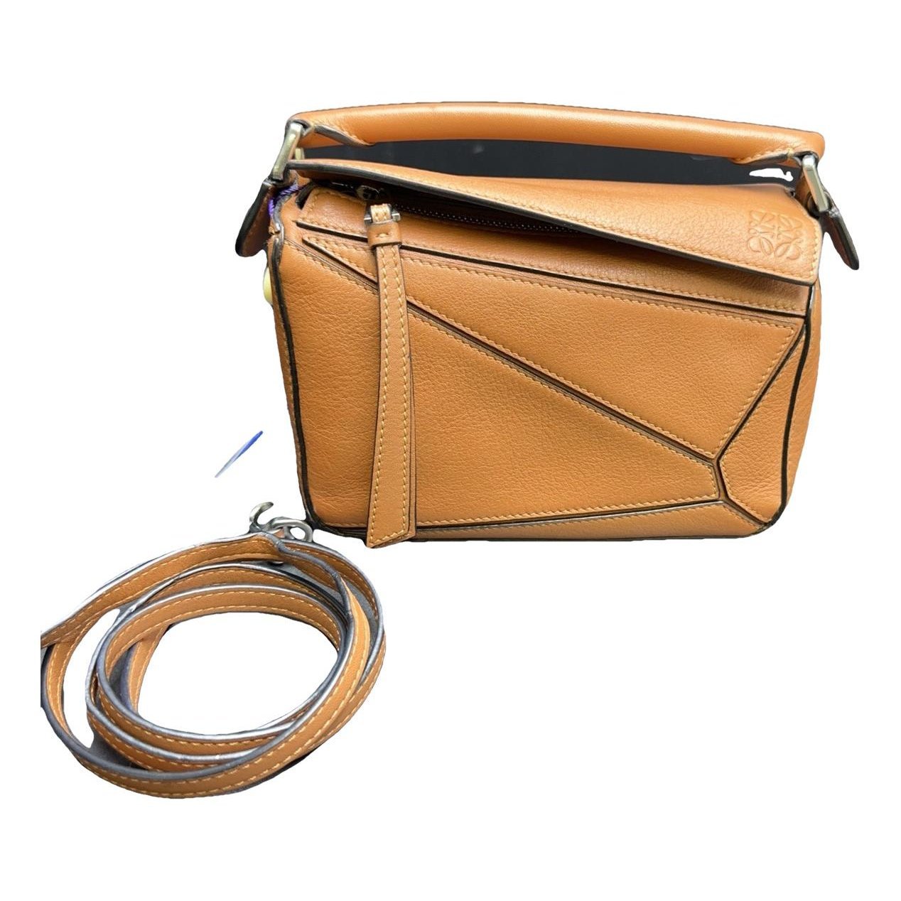 Puzzle leather handbag