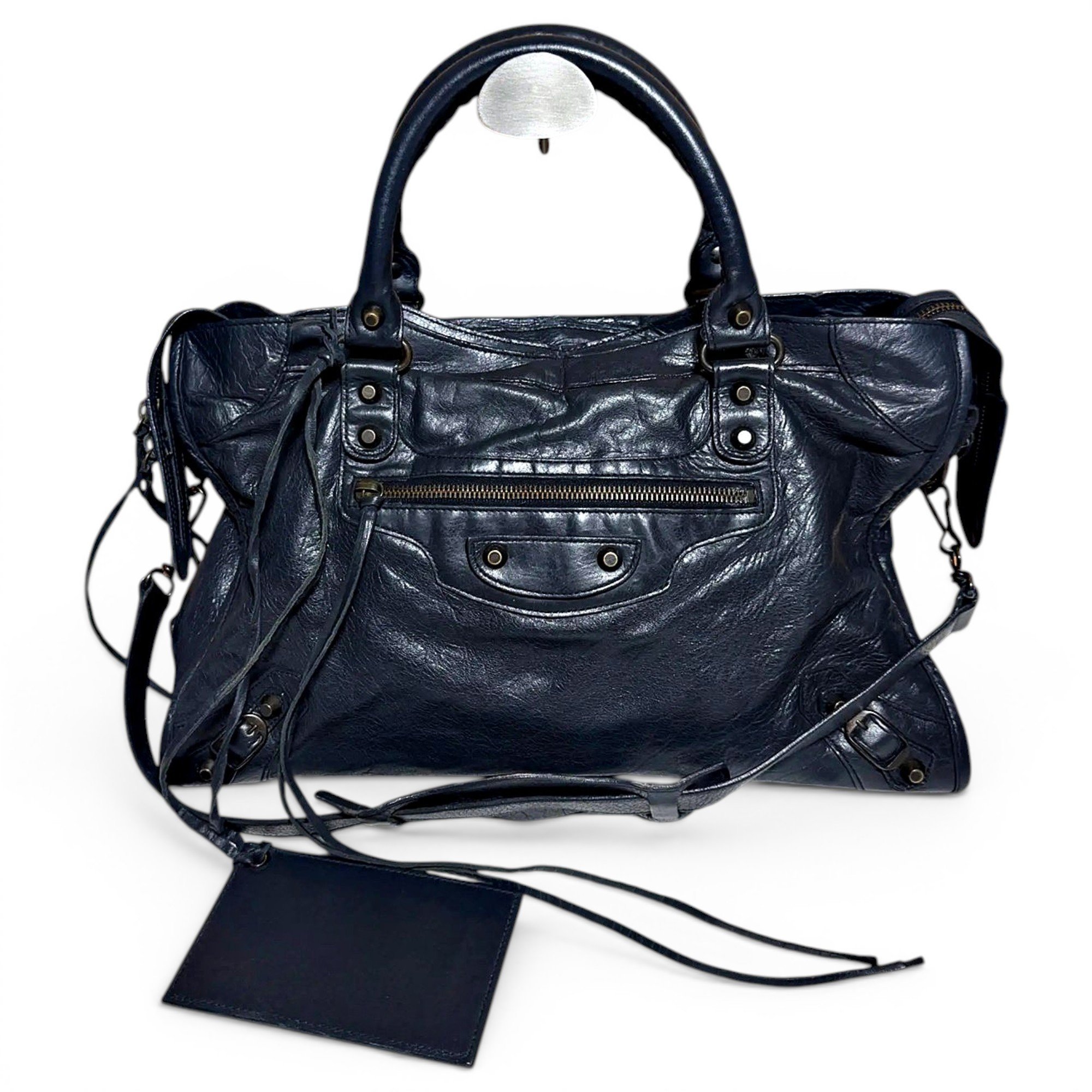 City leather handbag