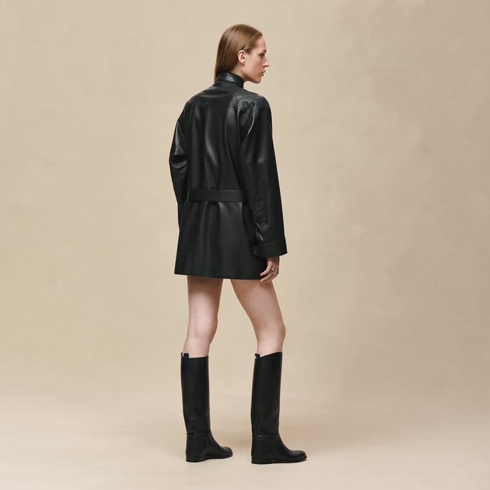Noir Manteau Court Inspiration Parka