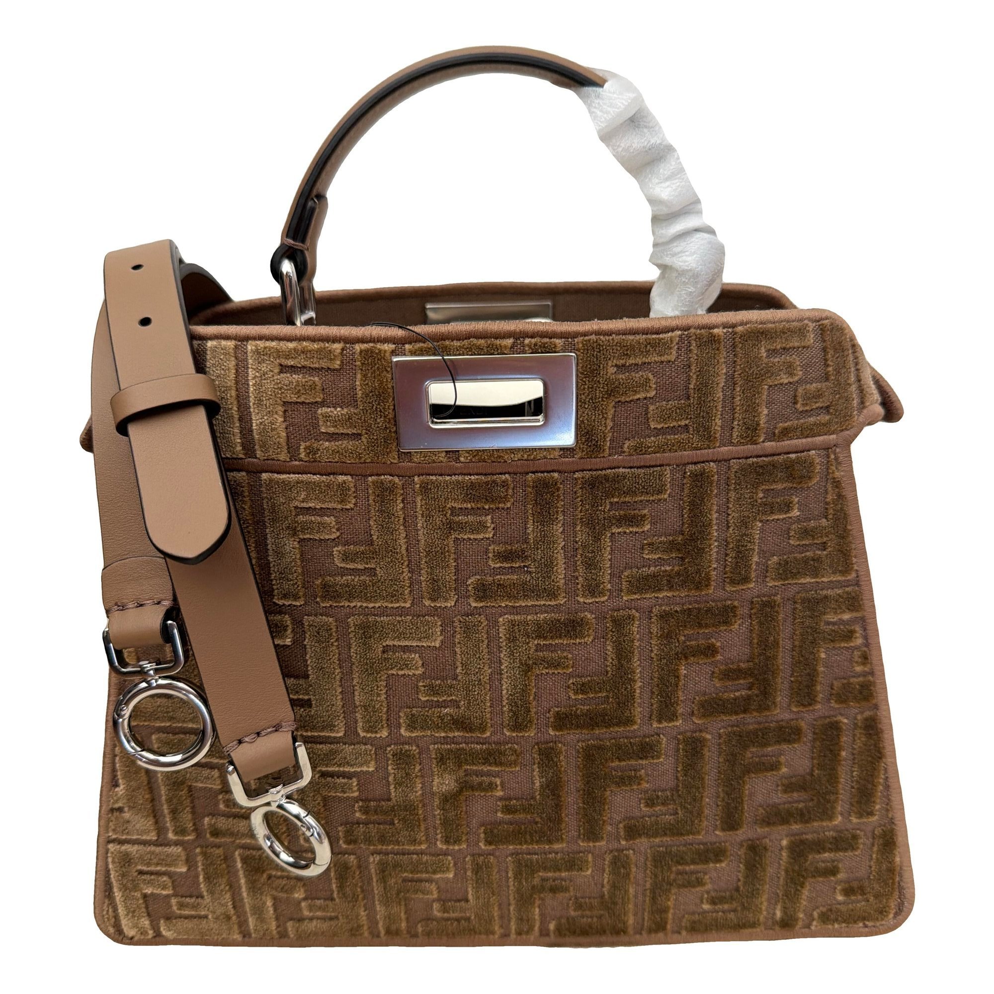 Peekaboo IseeU velvet handbag
