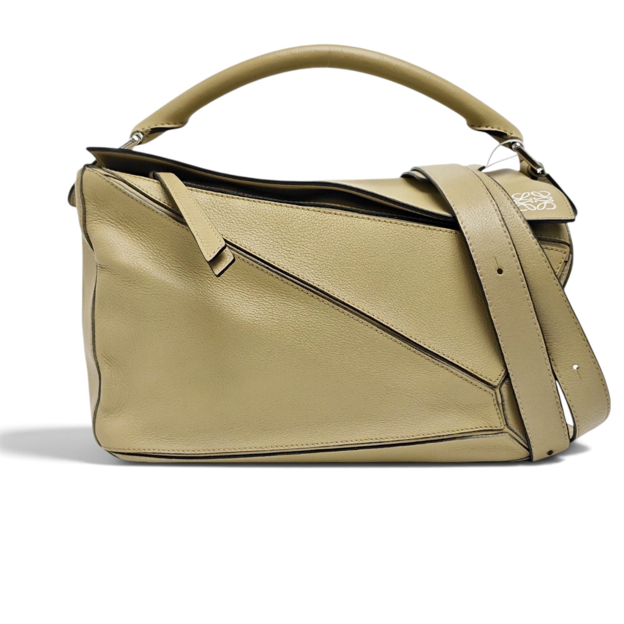 Puzzle leather handbag