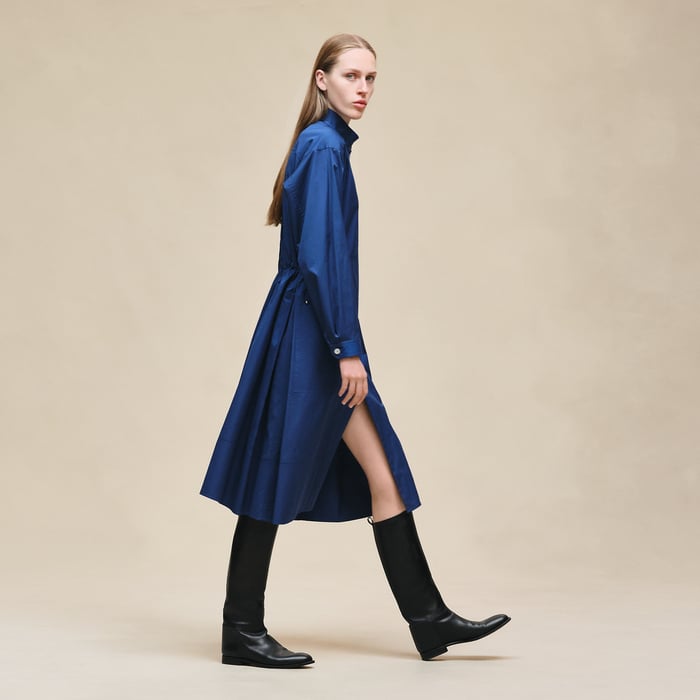 Bleu Lagune Drawstring Dress