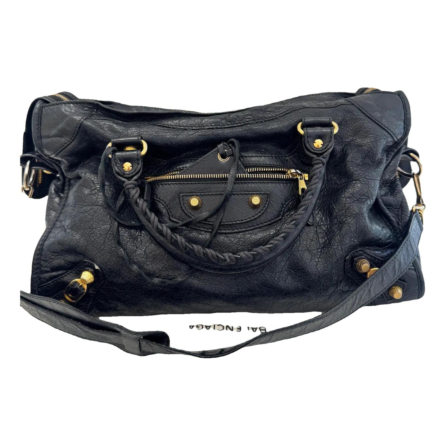City leather handbag
