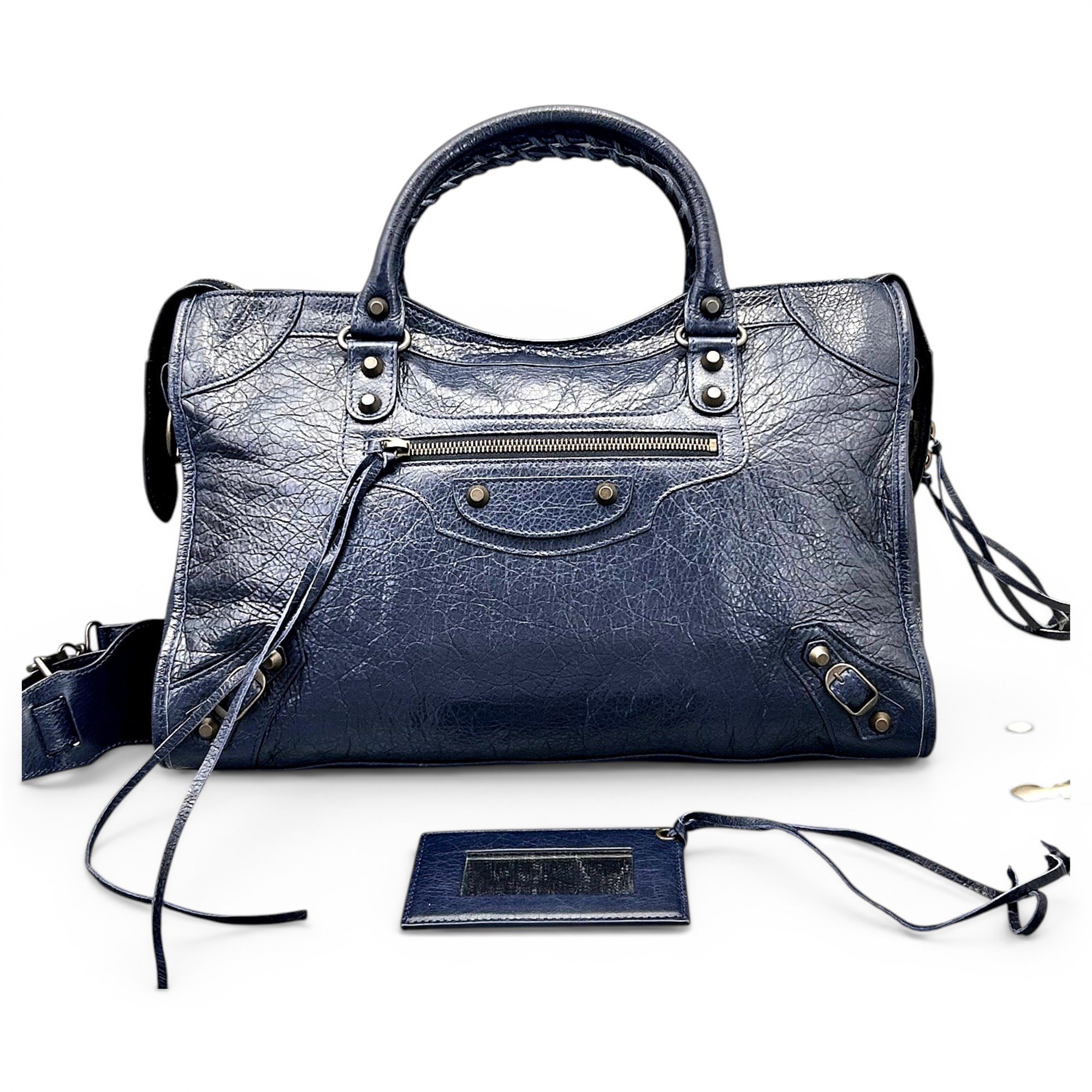 City leather handbag