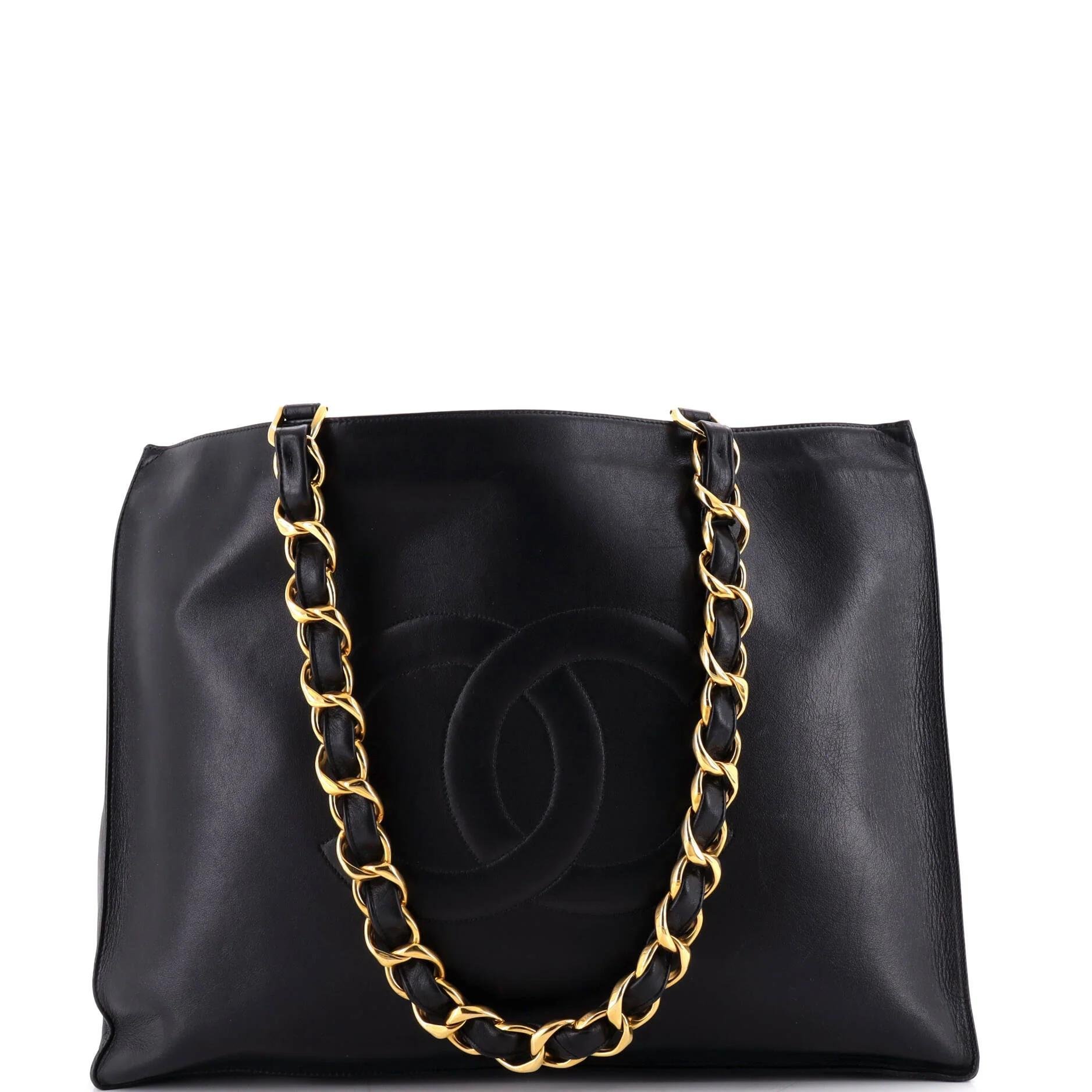 Vintage CC Chain leather tote