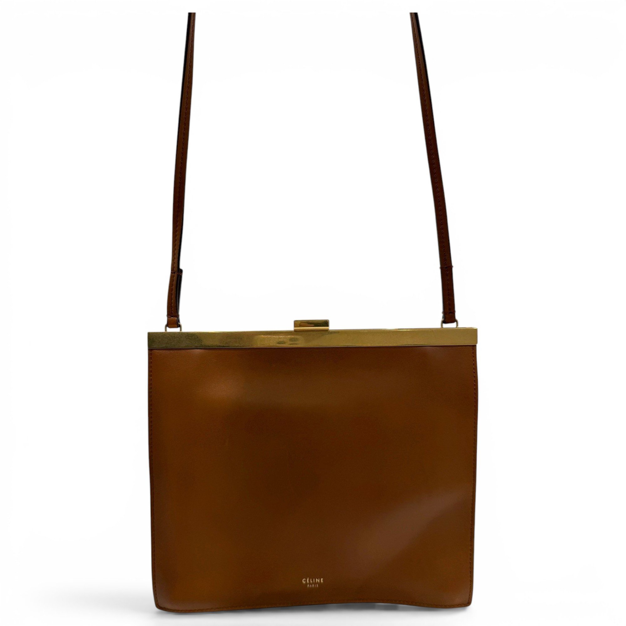 Clasp leather crossbody bag